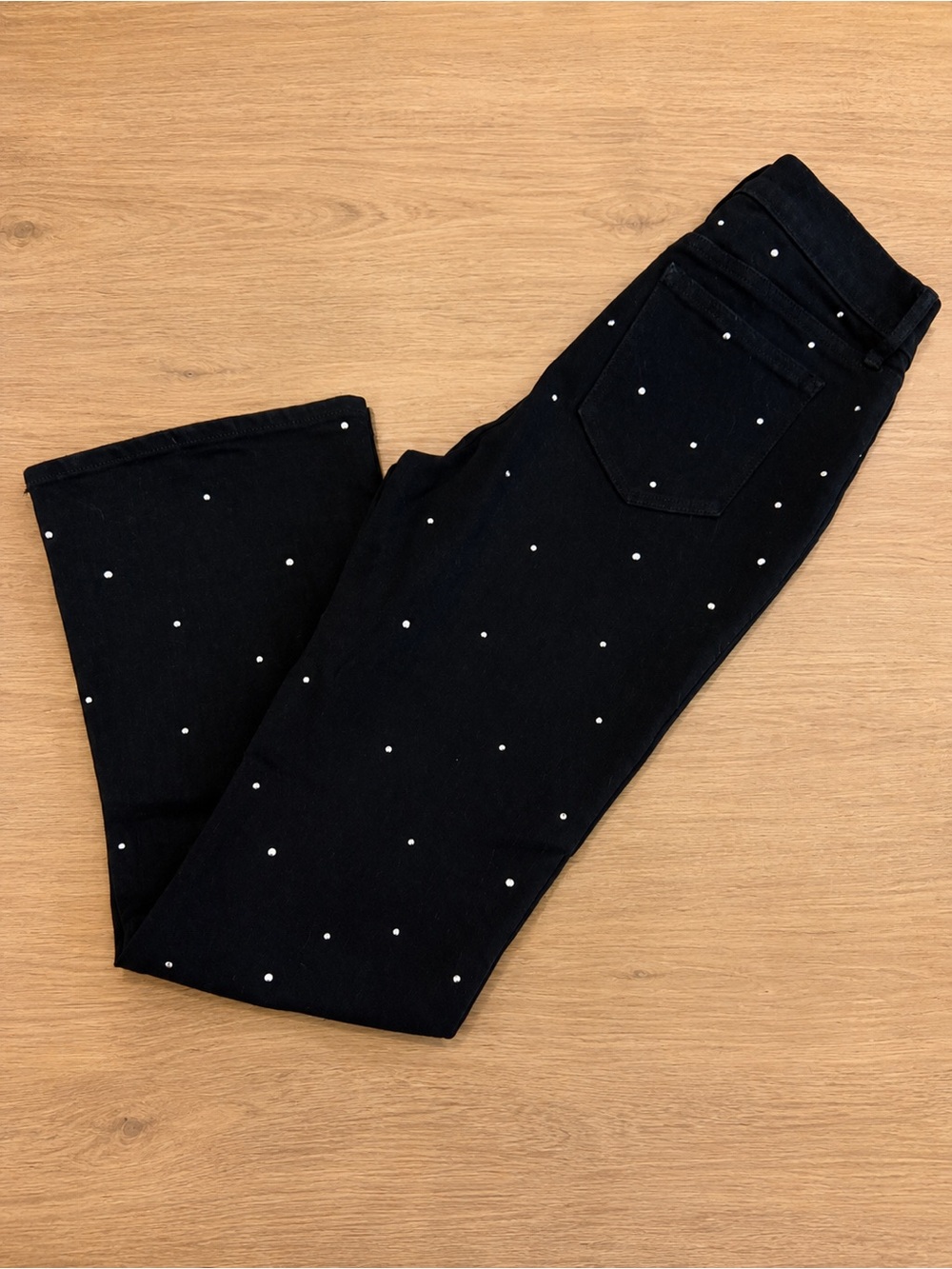 Black bell bottom jeans with Diamond Detail